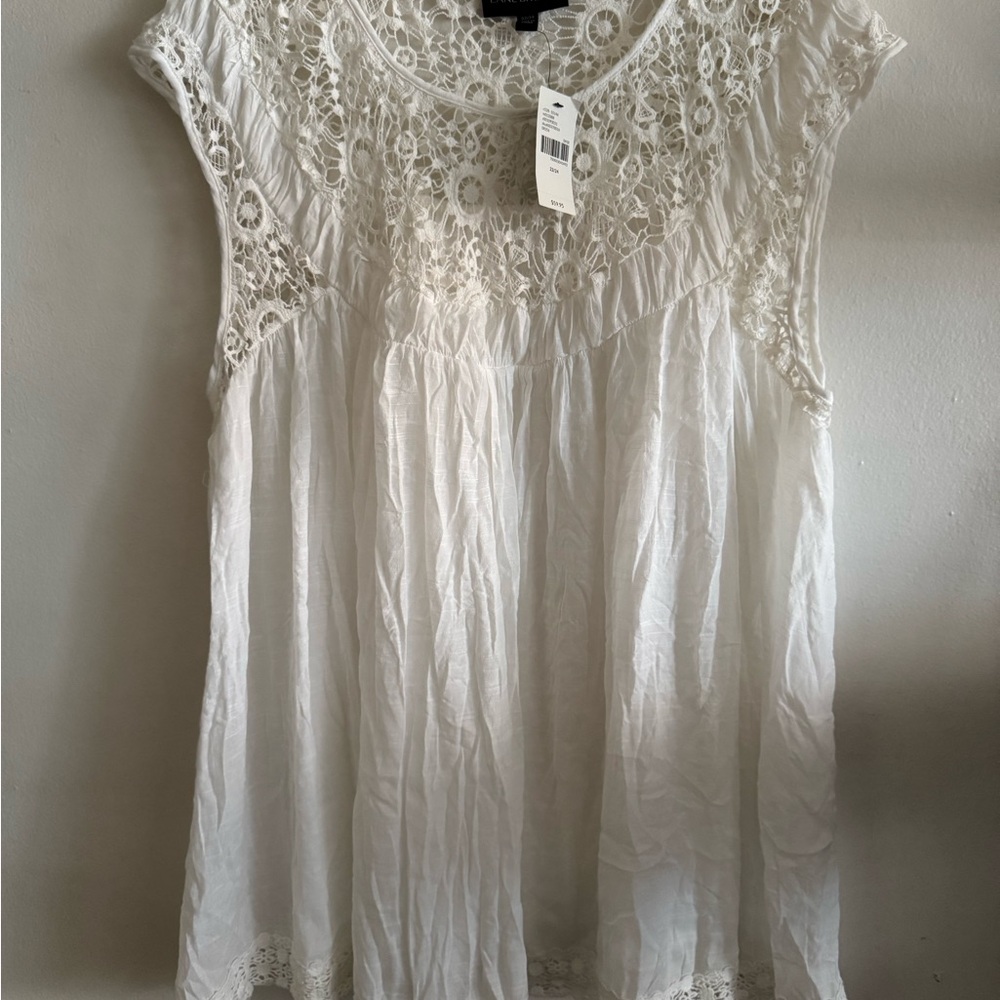 Lane Bryant White Lace Women's Top 22/24